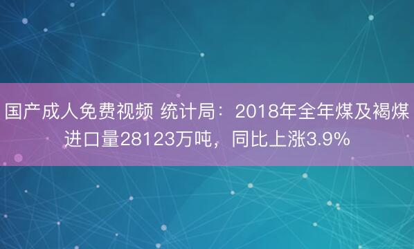 国产成人免费视频 统计局：2018年全年煤及褐煤进口量28123万吨，同比上涨3.9%
