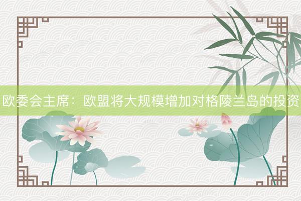 欧委会主席：欧盟将大规模增加对格陵兰岛的投资