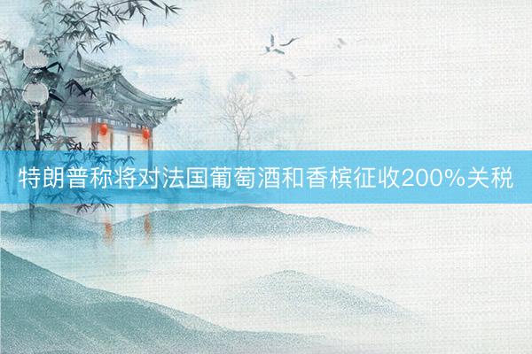 特朗普称将对法国葡萄酒和香槟征收200%关税