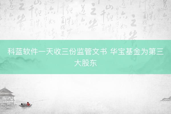 科蓝软件一天收三份监管文书 华宝基金为第三大股东