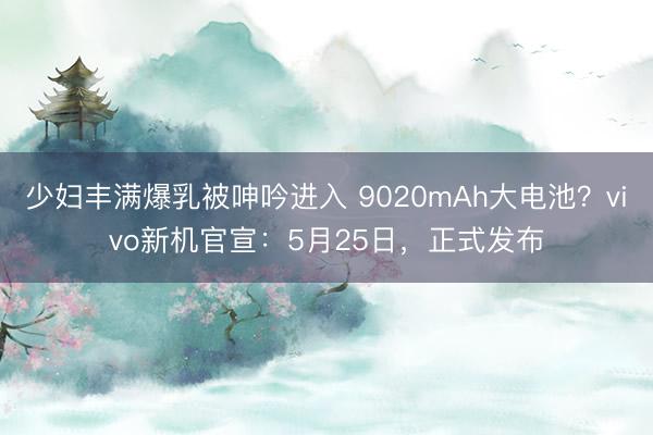 少妇丰满爆乳被呻吟进入 9020mAh大电池？vivo新机官宣：5月25日，正式发布