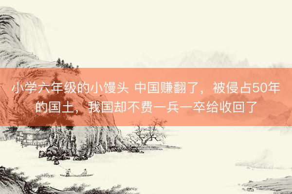 小学六年级的小馒头 中国赚翻了,被侵占50年的国土,我国却不费一兵一卒给收回了