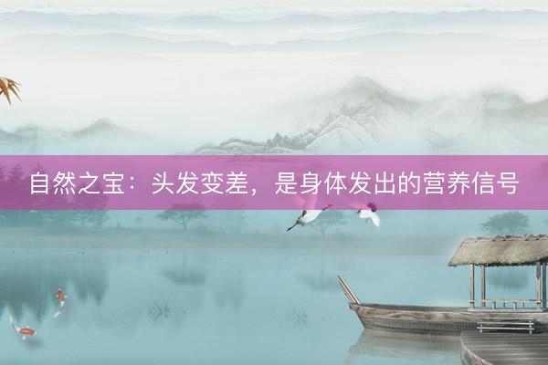 自然之宝:头发变差,是身体发出的营养信号