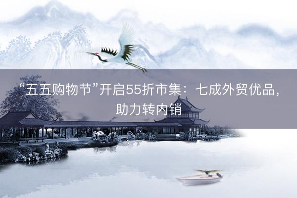 “五五购物节”开启55折市集：七成外贸优品，助力转内销