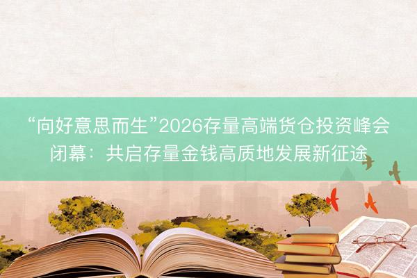 “向好意思而生”2026存量高端货仓投资峰会闭幕：共启存量金钱高质地发展新征途
