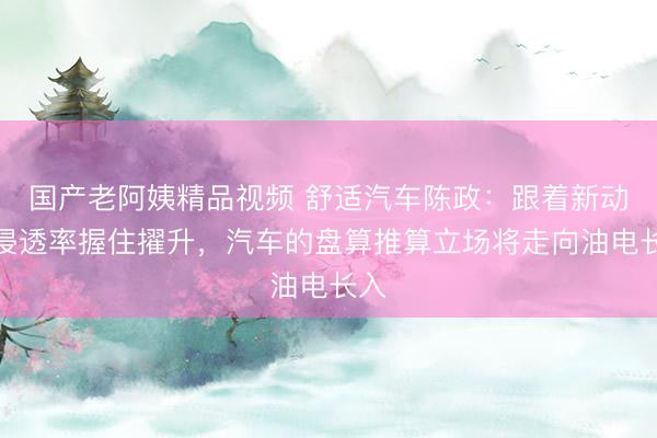 国产老阿姨精品视频 舒适汽车陈政：跟着新动力浸透率握住擢升，汽车的盘算推算立场将走向油电长入