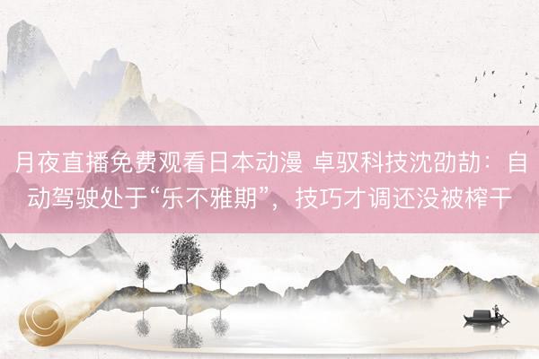 月夜直播免费观看日本动漫 卓驭科技沈劭劼：自动驾驶处于“乐不雅期”，技巧才调还没被榨干