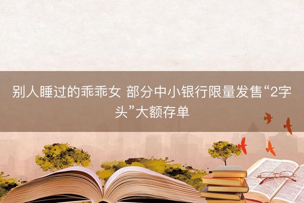 别人睡过的乖乖女 部分中小银行限量发售“2字头”大额存单